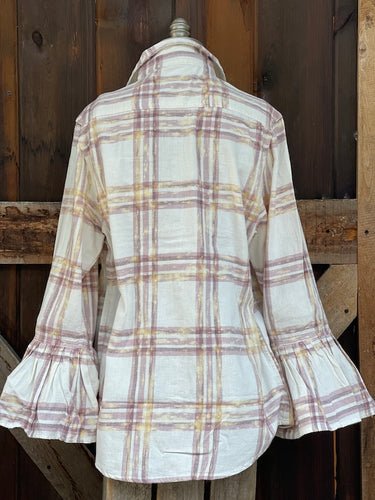 Flared Sleeve Flannel- ROMANCE
